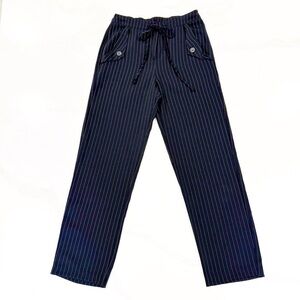 Current Air Pinstripe Straight Leg Drawstring Waist Trouser Sz S